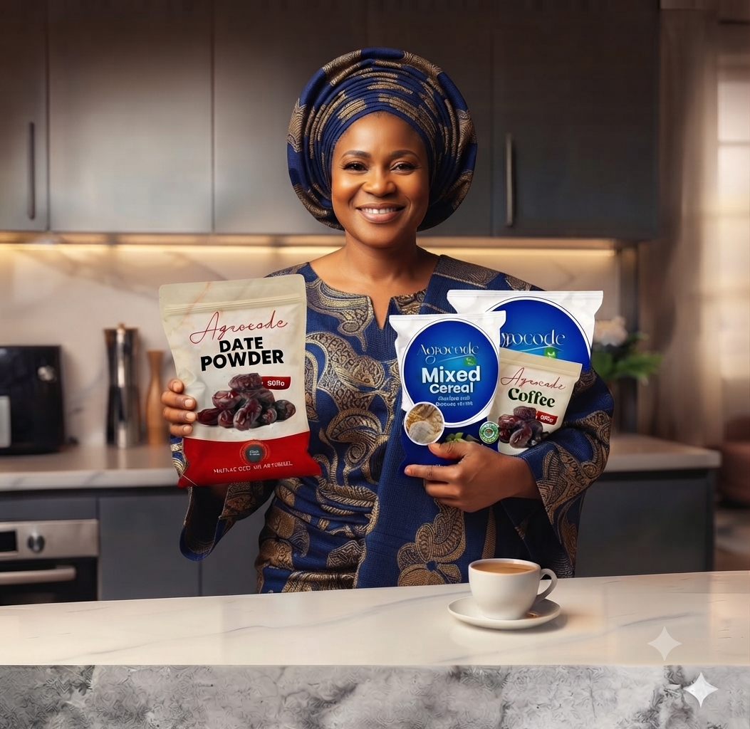 Yoruba Woman with Agrocode Products